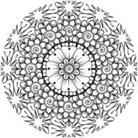 motif circulaire en forme de mandala avec fleur pour henné, mehndi, tatouage, décoration. vecteur