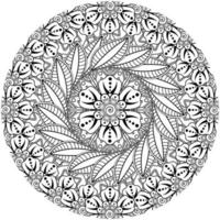 motif circulaire en forme de mandala avec fleur pour henné, mehndi, tatouage, décoration. vecteur