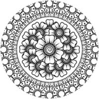 motif circulaire en forme de mandala avec fleur pour henné, mehndi, tatouage, décoration. vecteur