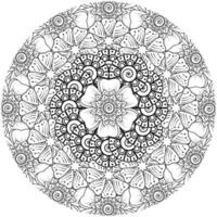 motif circulaire en forme de mandala avec fleur pour henné, mehndi, tatouage, décoration. vecteur