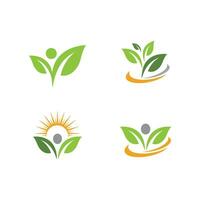 logos de l'écologie des feuilles d'arbre vert vecteur