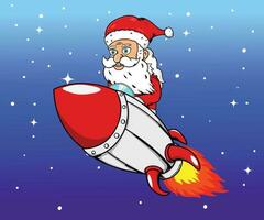 Père Noël claus fusée gratuit vecteur illustration