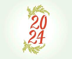 2024 content Nouveau année abstrait Orange et vert graphique conception vecteur logo symbole illustration