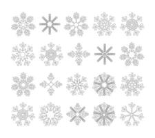 ensemble de linéaire Icônes de neige, flocons de neige. hiver éléments pour Noël et Nouveau année décoration, météorologique symboles. vecteur illustration.