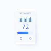 conception de l'interface utilisateur mobile de l'application thermostatique, vecteur