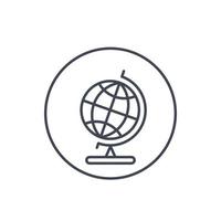 icône de vecteur de globe sur blanc, dessin au trait