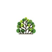 le arbre logo conception avec ouvert feuilles dans lumière vert et foncé vert regards moderne vecteur