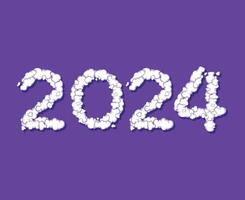 content Nouveau année 2024 abstrait blanc graphique conception vecteur logo symbole illustration avec violet Contexte