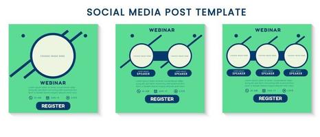 définir la conception de concept de modèle de publication de médias sociaux de webinaire vecteur