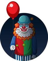 badge halloween heureux avec clown effrayant vecteur