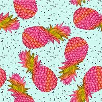 Modèle sans couture tendance créatif ananas vecteur