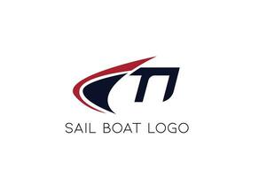m logo avec voile bateau vecteur