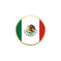 mexicain drapeau dans rond forme vecteur conception