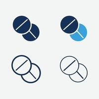 jeu d'icônes de pharmacie symbole isolé dans une illustration de style différent vecteur