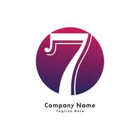 sept nombre rond forme Créatif logo conception icône vecteur