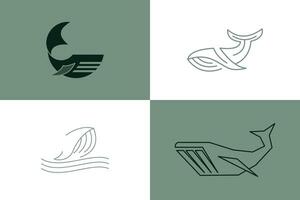 ensemble de baleine logo conception avec Créatif concept vecteur