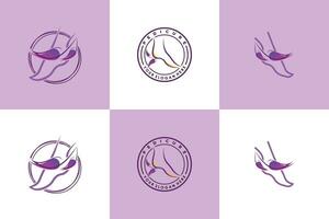 collection de menucure pédicure logo avec pied illustré logo conception vecteur