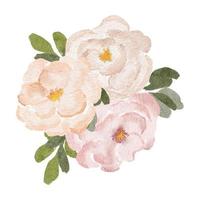 peinture d'arrangement de fleurs de pivoine rose aquarelle vecteur