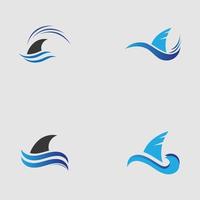 aileron de requin logo modèle icône vecteur illustration design