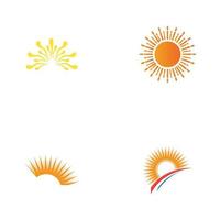 soleil, logo, icône, vecteur, illustration, conception, modèle vecteur