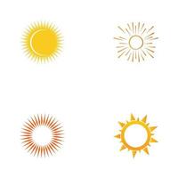 soleil, logo, icône, vecteur, illustration, conception, modèle vecteur