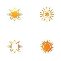 soleil, logo, icône, vecteur, illustration, conception, modèle vecteur