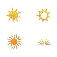 soleil, logo, icône, vecteur, illustration, conception, modèle vecteur