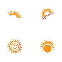 soleil, logo, icône, vecteur, illustration, conception, modèle vecteur