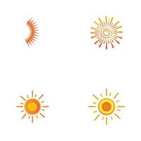 soleil, logo, icône, vecteur, illustration, conception, modèle vecteur