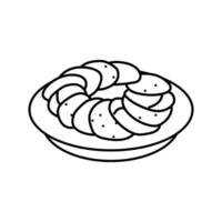caprese salade italien cuisine ligne icône vecteur illustration
