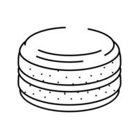 français macarons cuisine ligne icône vecteur illustration