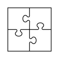 puzzle Jeu Solution ligne icône vecteur illustration