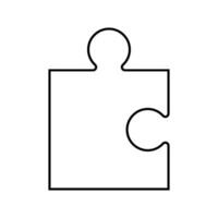 pièce puzzle scie sauteuse ligne icône vecteur illustration