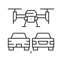 circulation surveillance drone ligne icône vecteur illustration