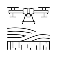 agricole drone ligne icône vecteur illustration