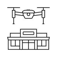 Infrastructure enquête drone ligne icône vecteur illustration