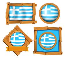 Drapeau Grèce dans différents cadres vecteur