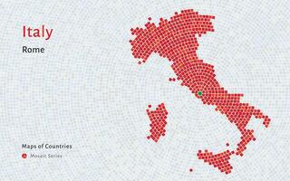 Italie avec une Capitale de Rome montré dans une mosaïque modèle vecteur