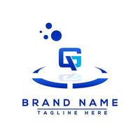 lettre qg bleu logo professionnel pour tout sortes de affaires vecteur