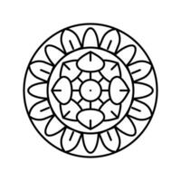 mandala bouddhisme ligne icône vecteur illustration