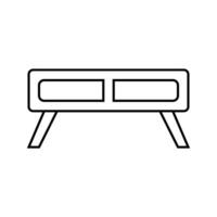 table doux confortable ligne icône vecteur illustration