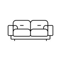 canapé doux confortable ligne icône vecteur illustration