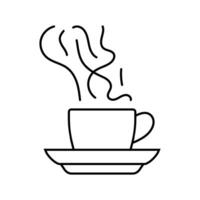 chaud café tasse ligne icône vecteur illustration