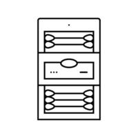 coton écouvillons hygiène ligne icône vecteur illustration