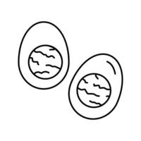 bouilli Oeuf nourriture ligne icône vecteur illustration