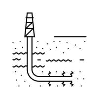 hydraulique fracturation pétrole ingénieur ligne icône vecteur illustration