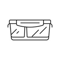 le déjeuner boîte verre récipient ligne icône vecteur illustration