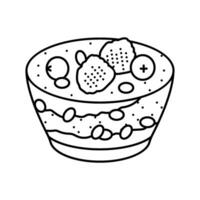 baie parfait sucré nourriture ligne icône vecteur illustration