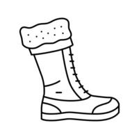 hiver bottes saison ligne icône vecteur illustration