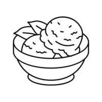 framboise sorbet nourriture casse-croûte ligne icône vecteur illustration